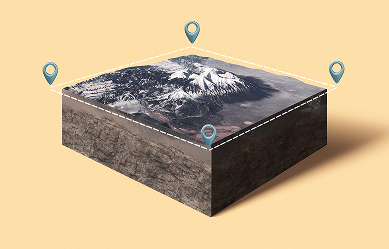 3D terrain model render